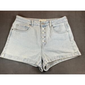 Pacsun Jeans Mom Shorts Womens 29 High Rise Button Fly Light Wash Academia USA